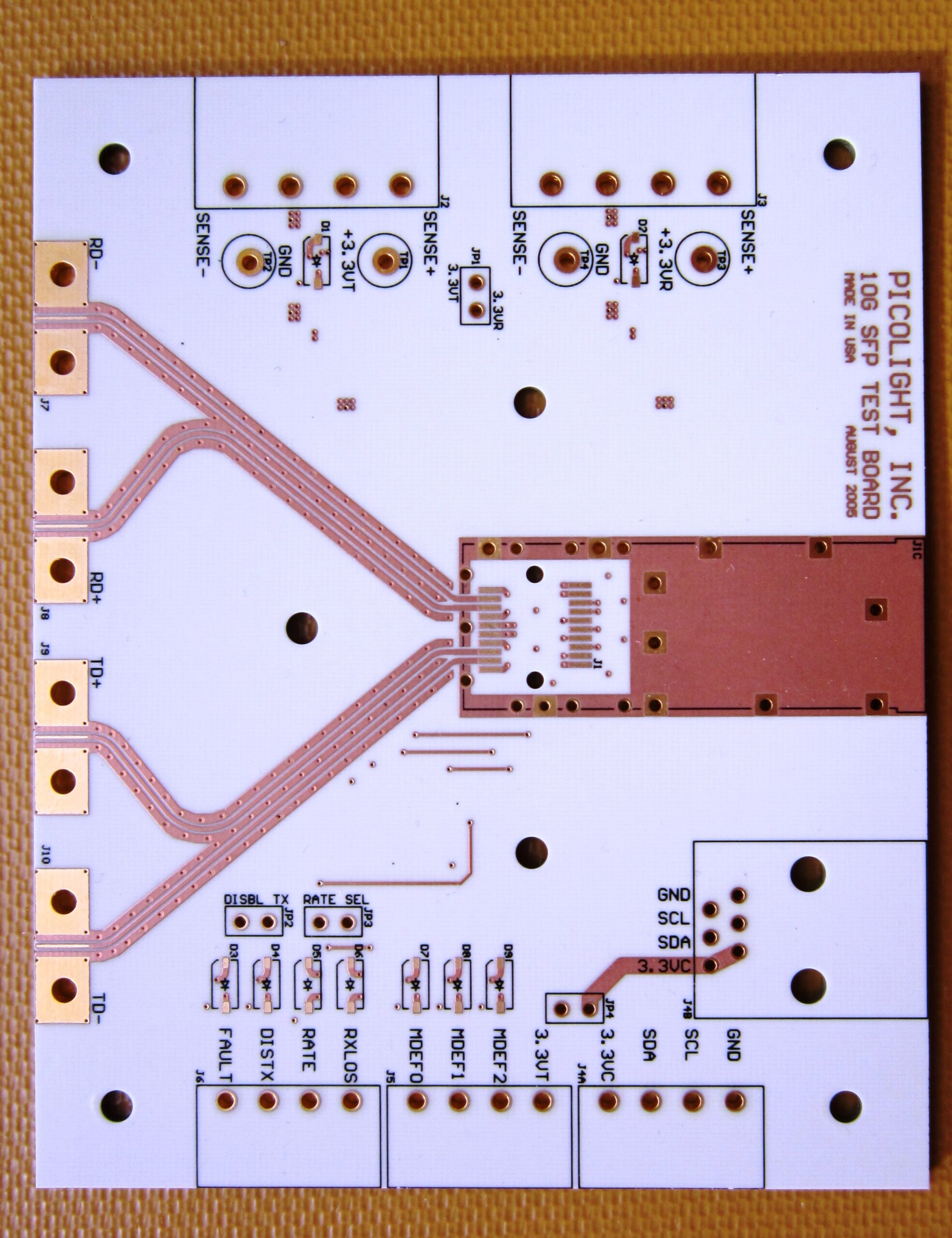 Picolight 10G SFP Module Test Board