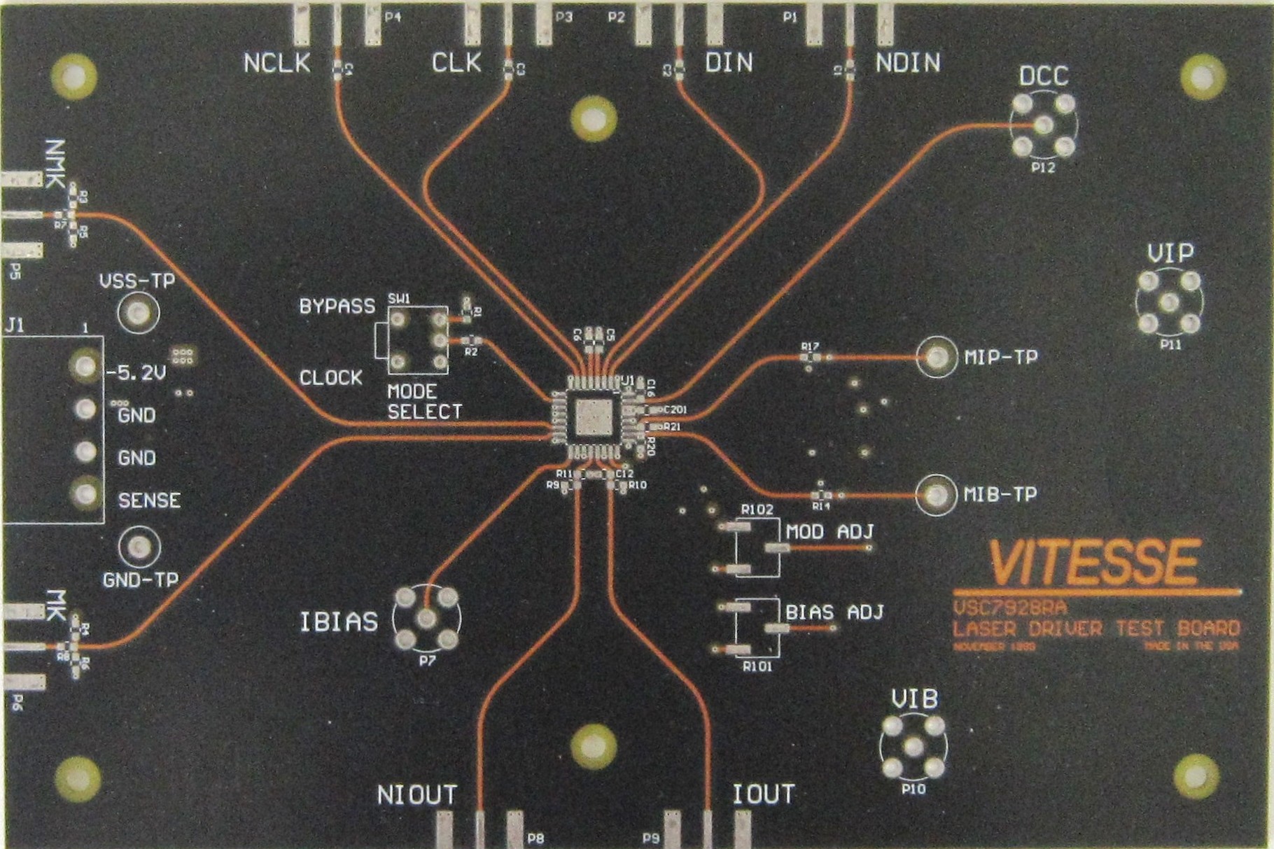 Vitesse VSC7928RA Laser Diode Driver Test Board